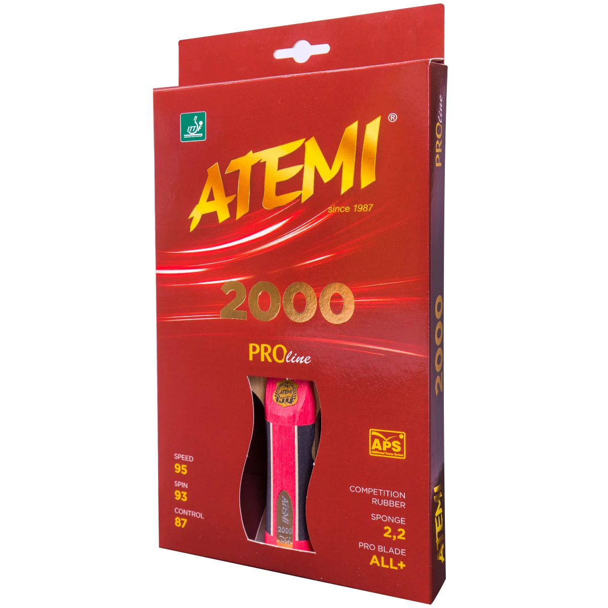 Ракетка для настольного тенниса теннисная тенисная ракетка пинг понга ATEMI PRO 2000 CV
