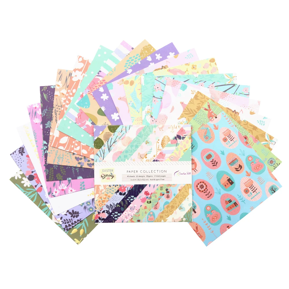 Creative Path 12 Inch Scrapbooking Paper Crafts Background Decorative Pattern Easter Foil Designer 20 Sheets Pack DIY 305x305mm |