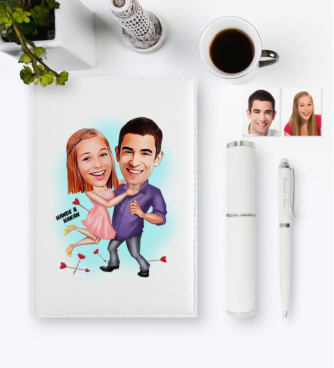

Personalized Valentine Cartoon 2020 Leather Organizer & Pen Gift Set-3