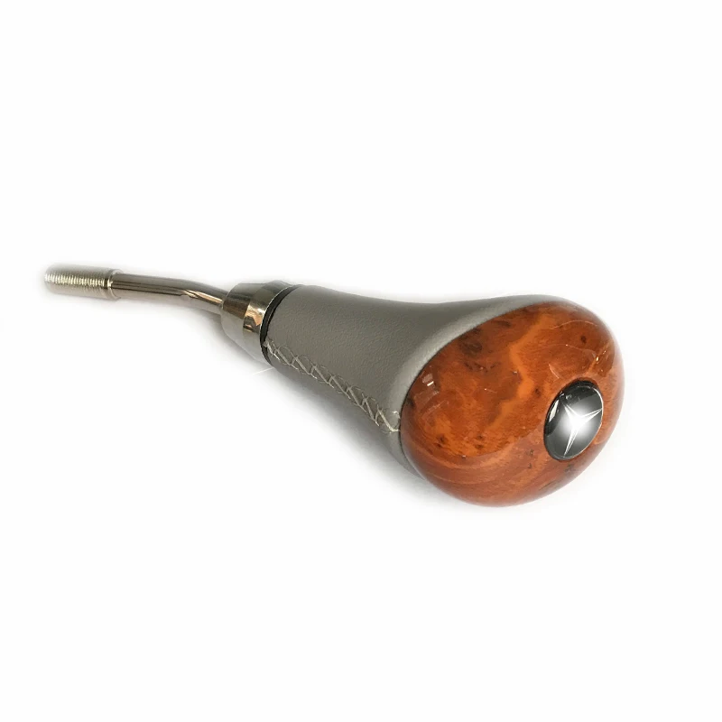 

Mercedes w124 Gear Knob Shift Stick Wood Mahogany Grey Leather Automatic E Class 1985-1995