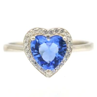 11x11mm jazaz 2 5g lovely heart shape cute created violet tanzanite cubic zircon daily wear 925 solid sterling silver rings