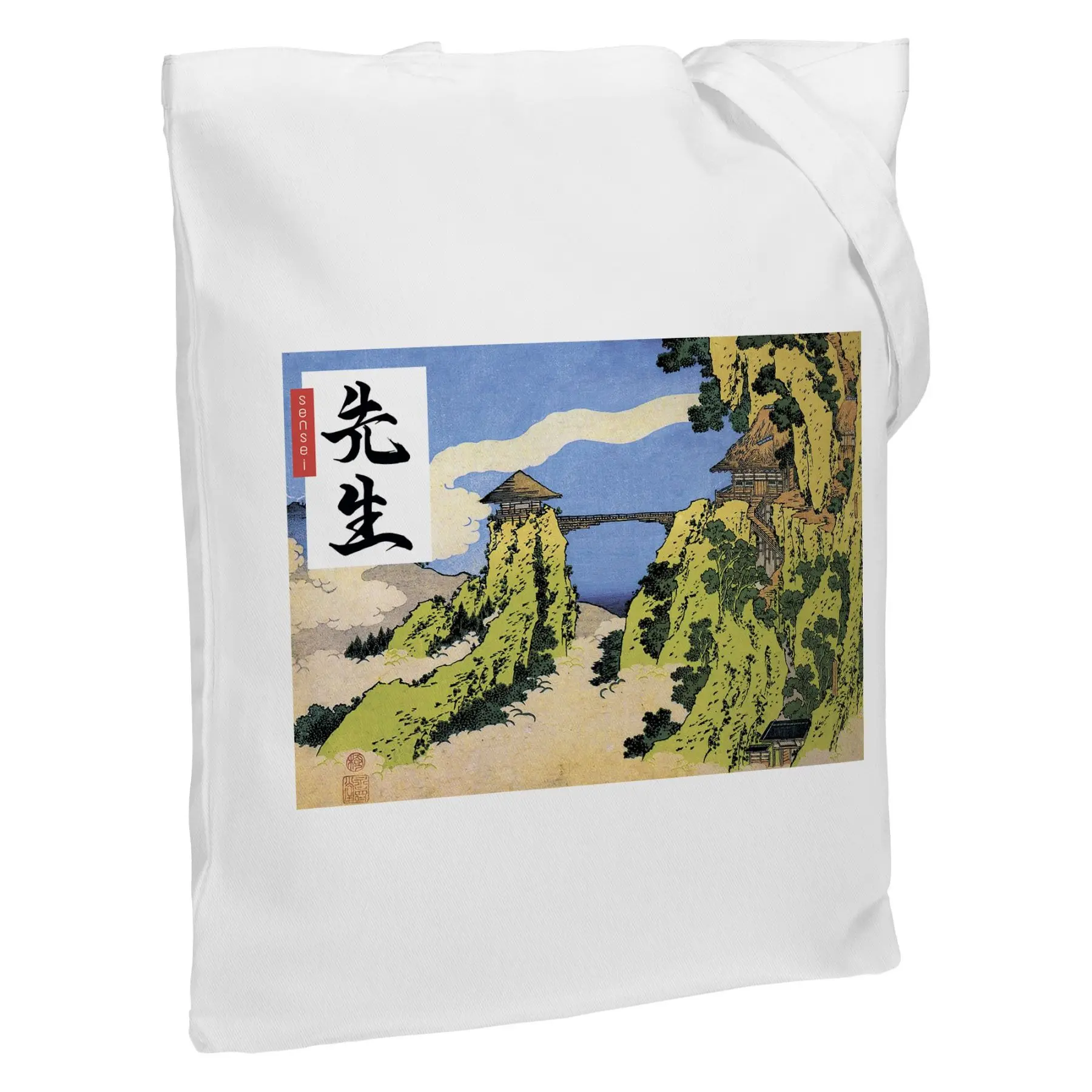 Холщовая сумка Сэнсэй молочно белая унисекс экологичная на плечо модный шоппер