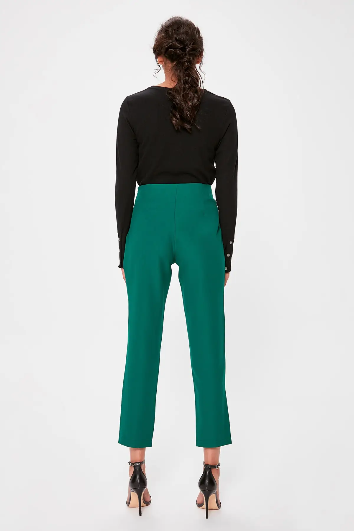 Trendyol изумрудно-зеленые базовые брюки TWOAW20PL0056