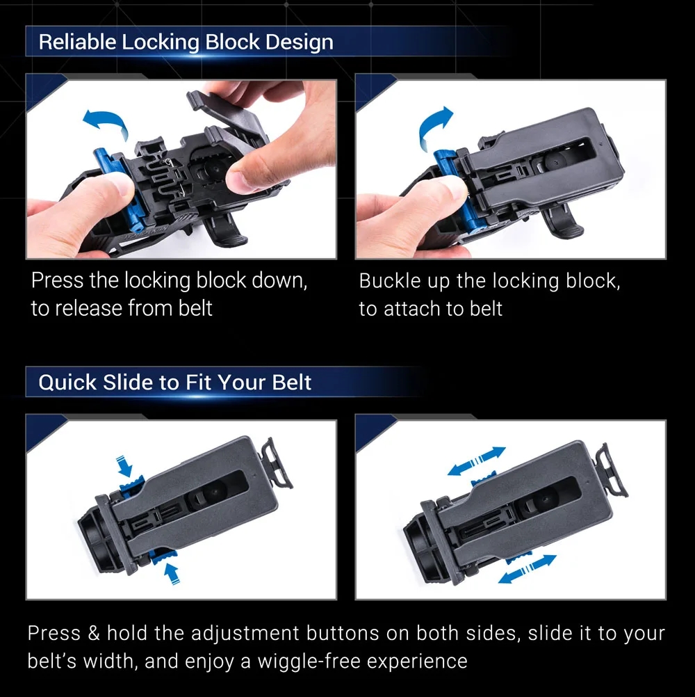 NEXTORCH V51 Tactical Flashlight Holster 360 Degree Angle Rotation Locking System Pouch Suit for 1