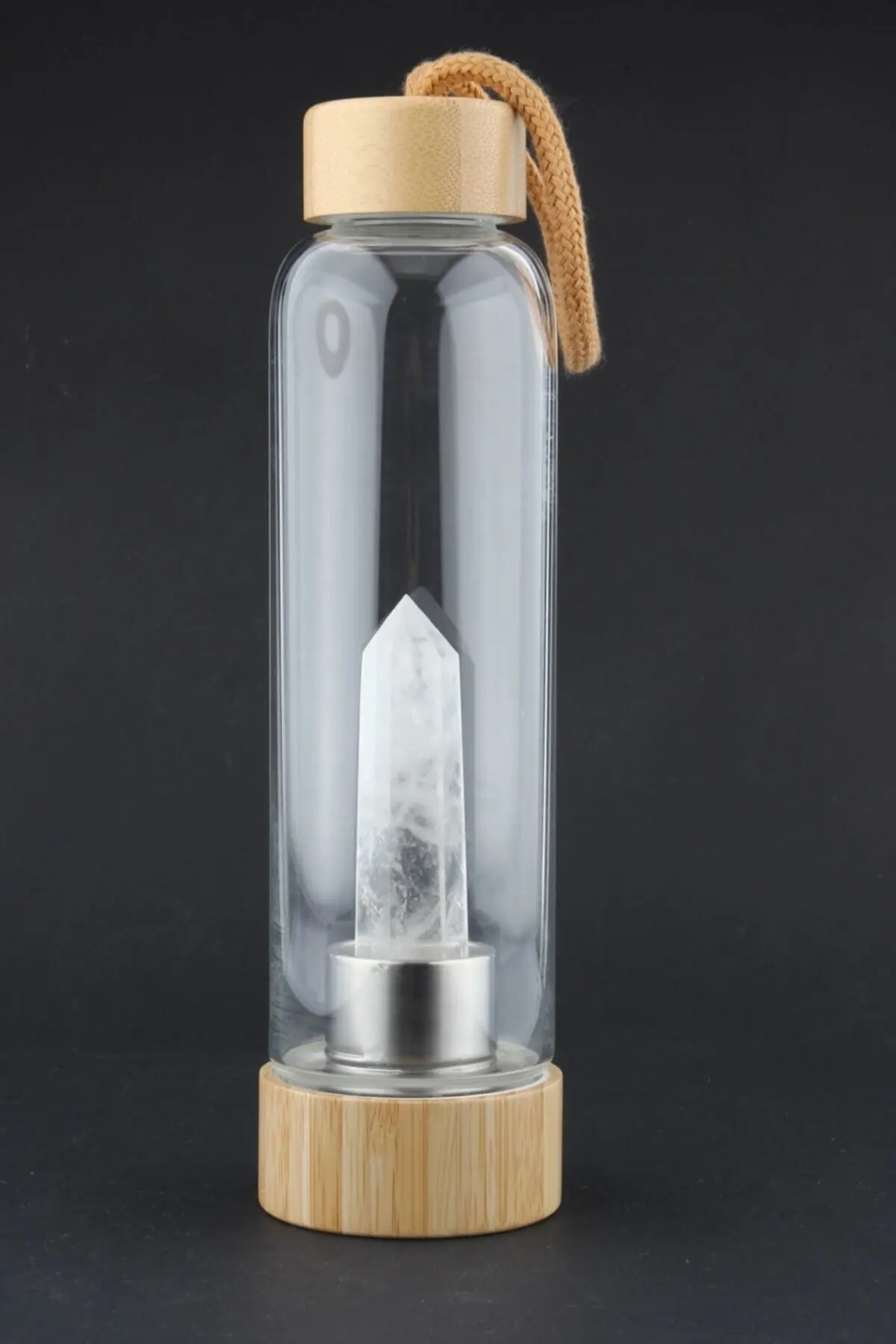

Crystal Quartz Natural Stone Drinker & Flask -550 cc, gemstone, health, living, water, drinker, jar, jug,