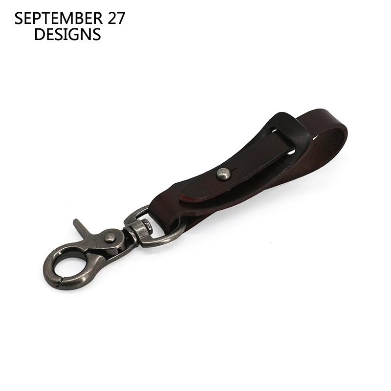 Car Keychain Men Genuine Leather Multifunctional Waist Hanging Car Key Ring 100% Top Cowhide Vintage Housekeeper Holder Male