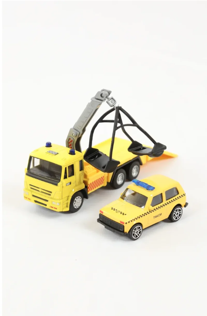 Металлический эвакуатор с машинкой инерционная машинка коллекционная |