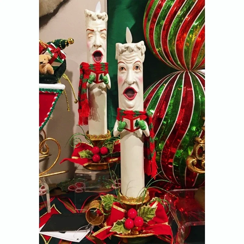 2 PCS Caroling Christmas Lovely Face Candles Holiday Celebration Home Decoration Merry Funny Decor | Дом и сад