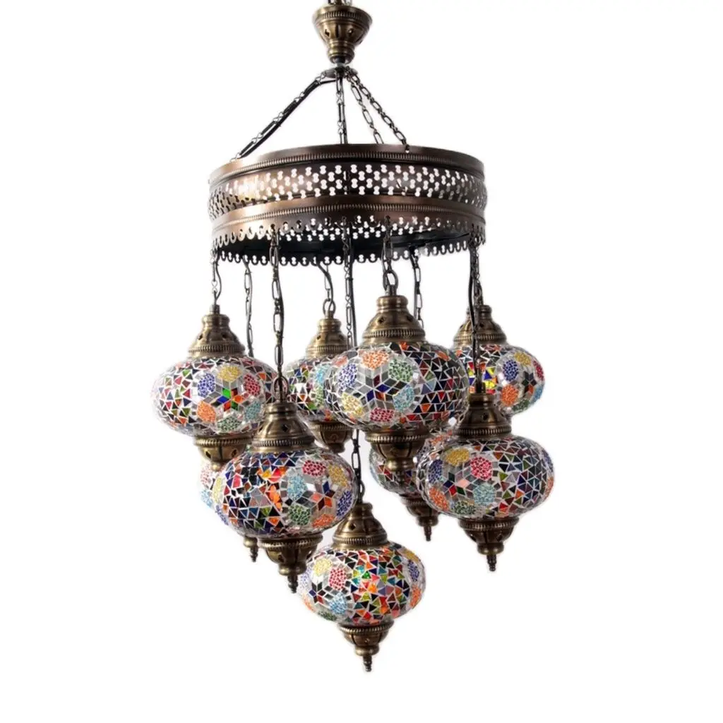 

Turkish Mosaic Chandelier Living Room Bedroom Kitchen Dining Modern Ceiling Lamp Lighting Stylish Luxury Handmade