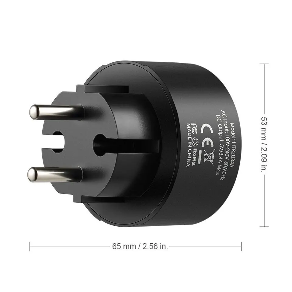 Сетевое зарядное устройство Easyacc 2 порта USB 3 4 А дорожное адаптер для Мобильный