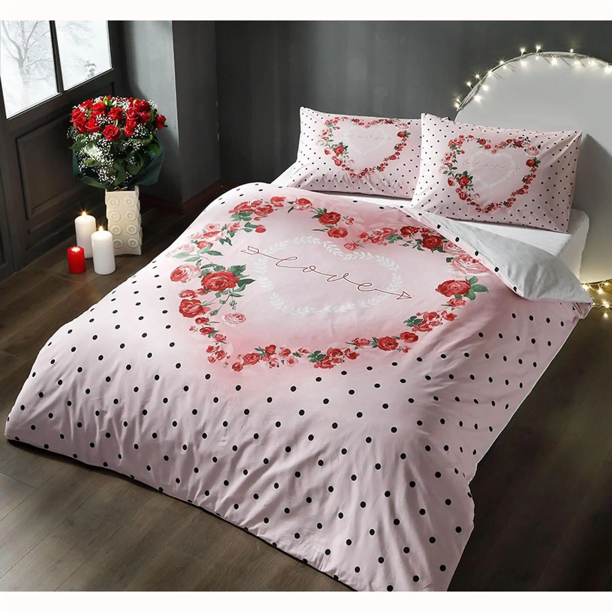 

TAC CK-001-060 RANFORCE Комплект постельного белья розового цвета