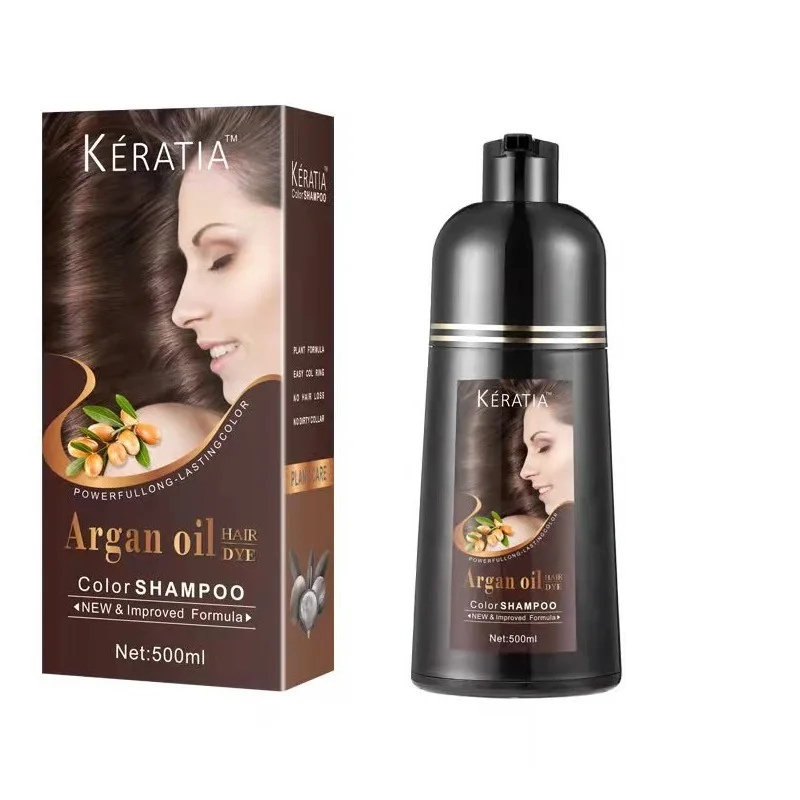 

500ml Natural shiny hair dye black darkening beauty hair color shampoo coloring hair shampoo
