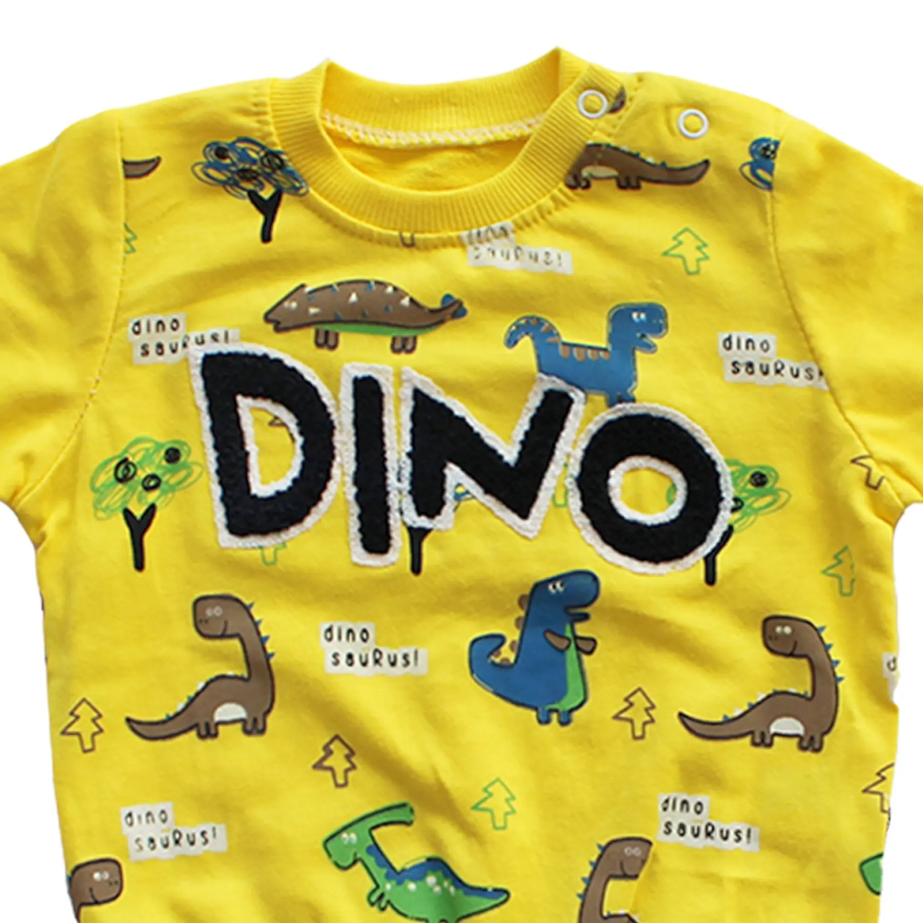 

Dino Embroidered Laci Yellow 2'li Male Baby Suit
