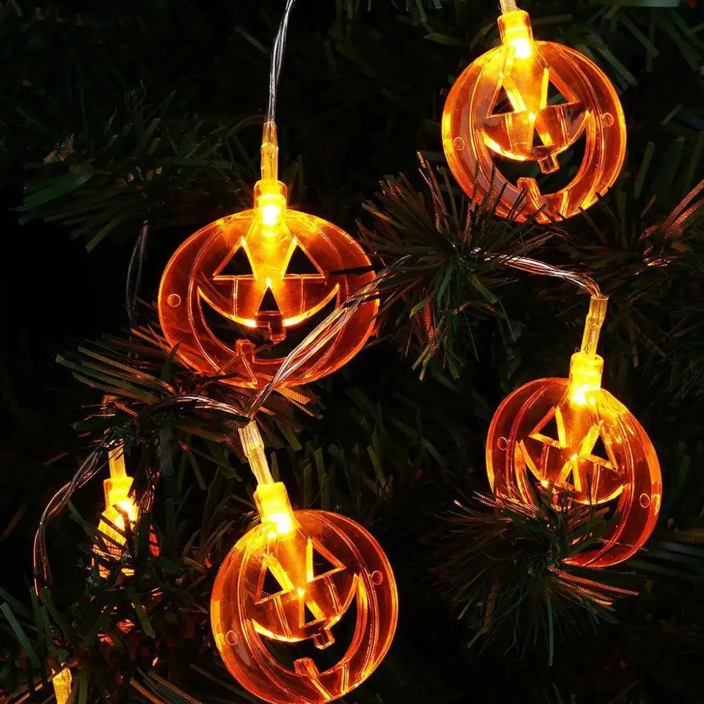 

Halloween Pumpkin Shape String Light New Plastic Holiday Christmas Party Garden Decoration light Creative hollow pumpkin light