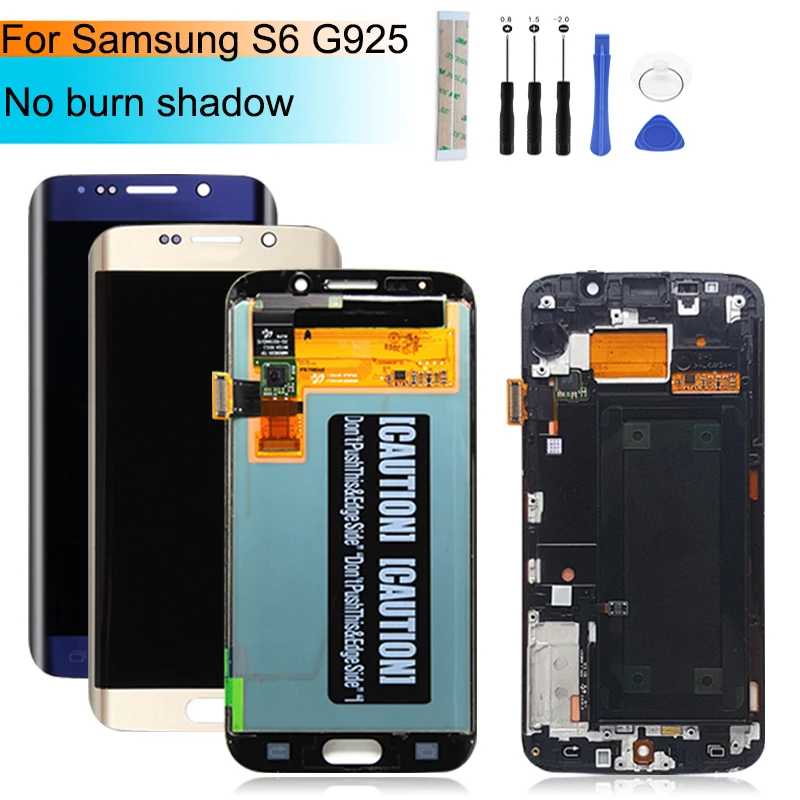 Купи Для Samsung Galaxy S6 Edge Lcd G925 дисплей сенсорный экран дигитайзер в сборе SM-G925F G925F с рамкой запасная часть для ремонта за 2,960 рублей в магазине AliExpress