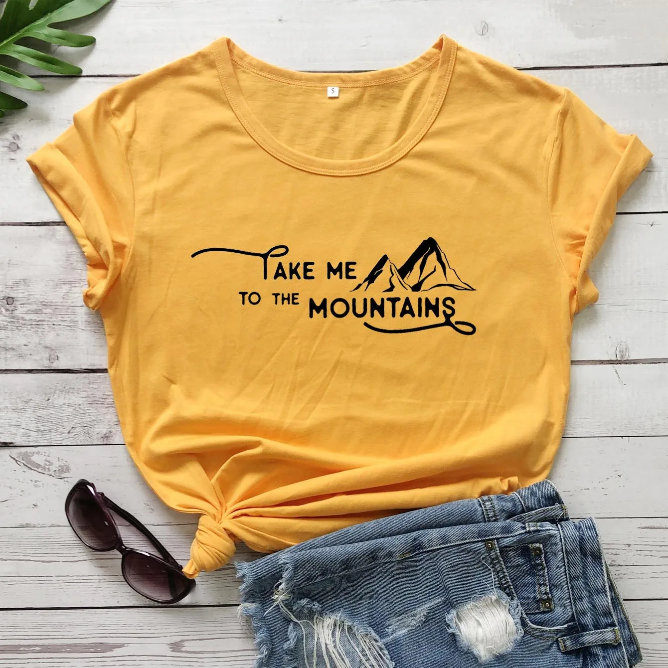 

Take me to the mountains women fashion pure cotton casual graphic quote slogan grunge tumblr hipster t shirt gift tees art tops