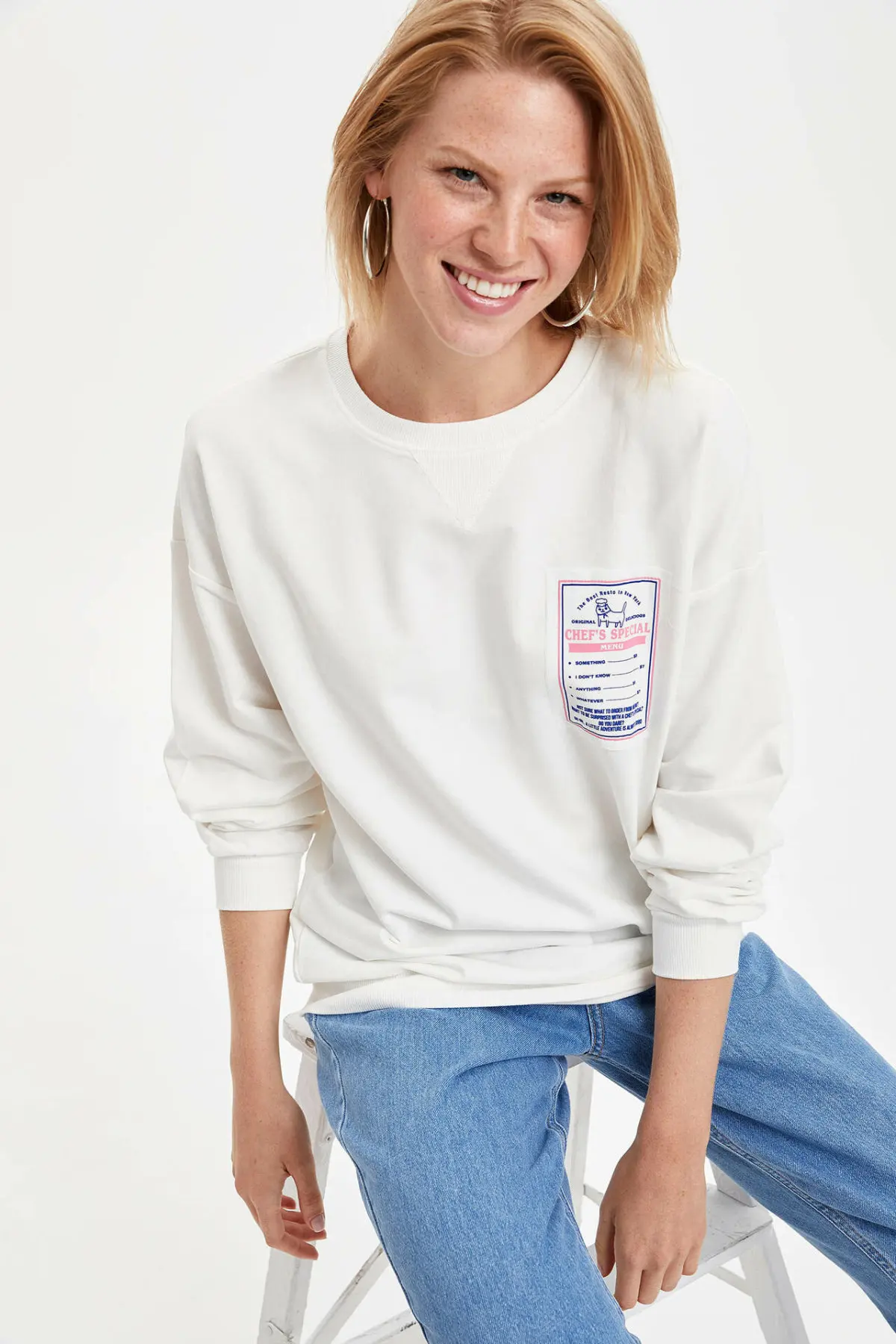 Дефакто женские желтые случайные толстовки с капюшоном свободные Harajuku длинными