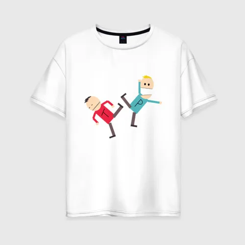 Женская футболка хлопок Oversize South Park Терренс и Филлип | одежда