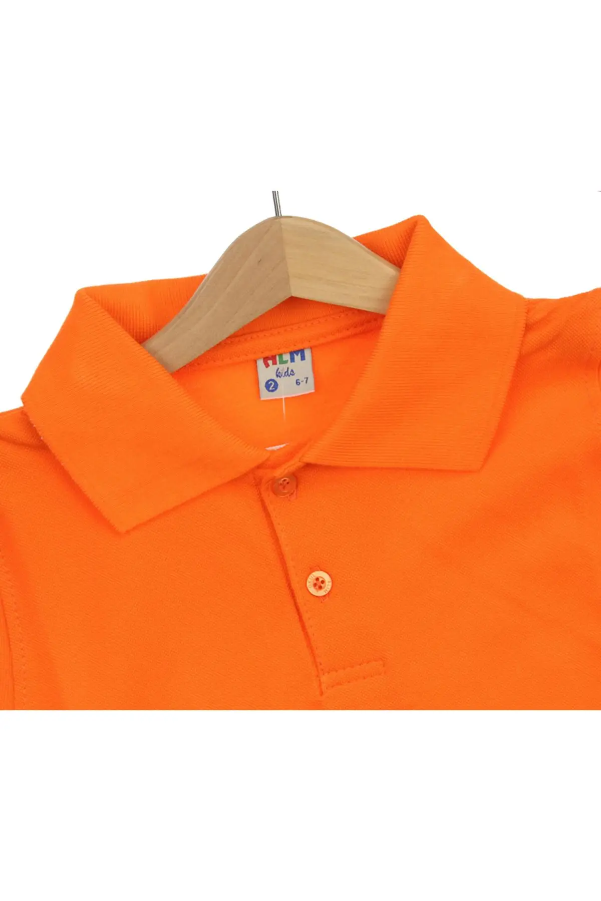 Оранжевая хлопковая детская Базовая футболка с воротником поло |