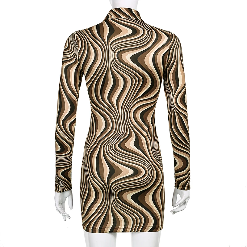 

Paisley Print Single-Breasted Long Sleeve Elegant Mini Dresses For Women 2021Spring Summer Vintage Bodycon Y2k Sexy Party Dress