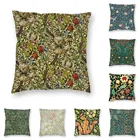 Роскошный чехол для диванной подушки с изображением Уильяма Морриса, золотой лилии, викторианский стиль вельветовый чехол для подушки, с цветочным рисунком