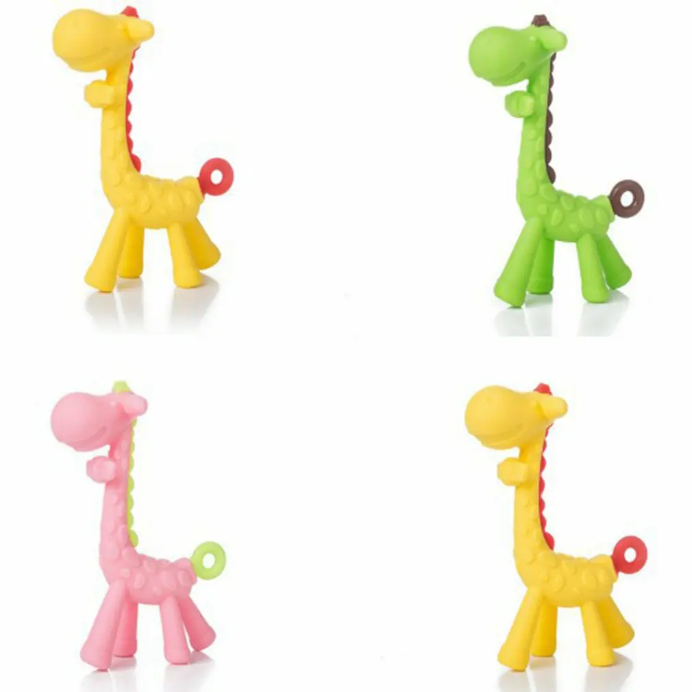 

Детский Прорезыватель с жирафом без бисфенола А, из пищевого силикона, жевательная игрушка, нетоксичный Прорезыватель для новорожденных, ж...