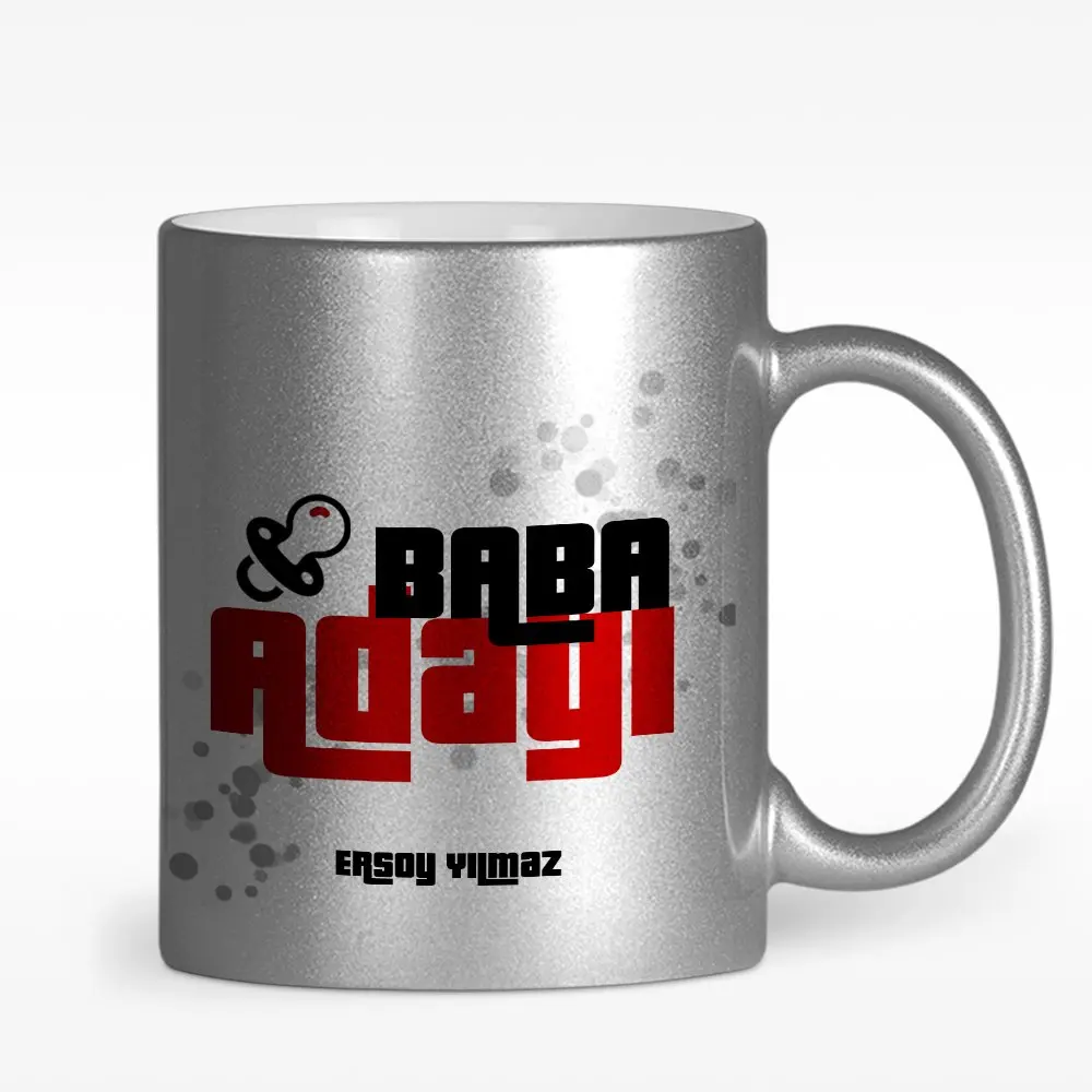 

Персонализированная Серебристая кружка для папы с дизайном-7