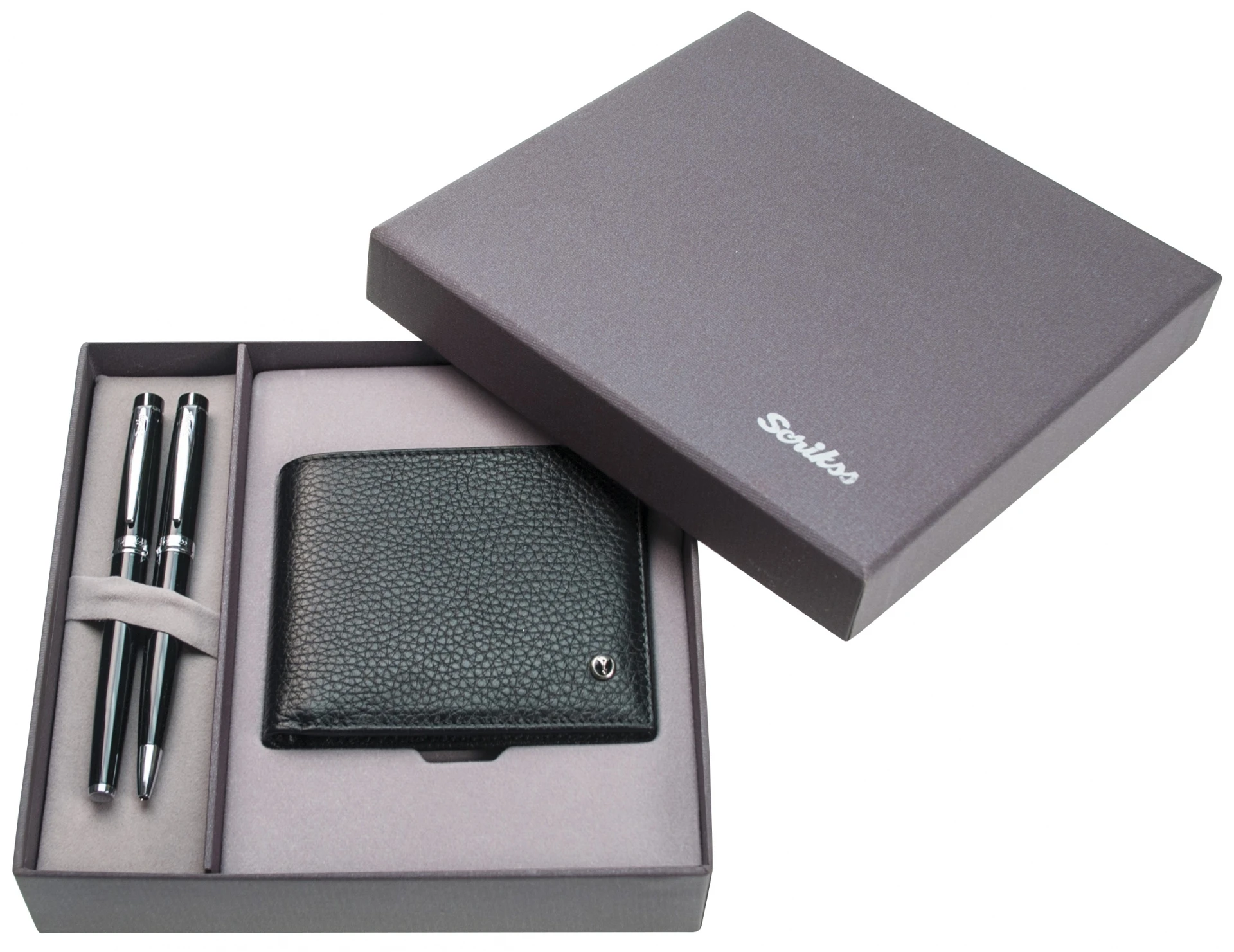 

Gift Set Fountain Pen - Ballpoint Pen 38 Honour Black CT Leather Classic Wallet Black
