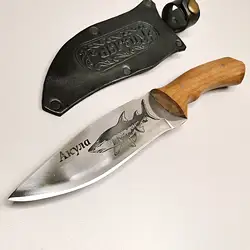 Кизлярский охотничий нож "АКУЛА", с кабурой из натуральной кожи.