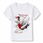 2021 летняя белая футболка с принтом балерины, кавайная футболка для гимнастики и танцев, футболка Viper на заказ