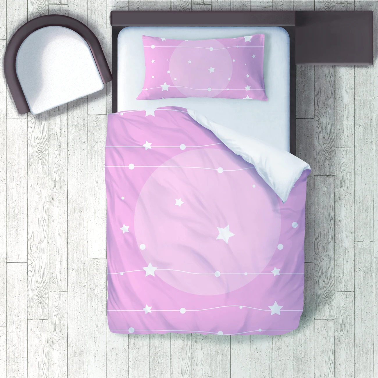 

Duvet Cover Set Bedding Set Pillow Case for Baby and Kids Room 3D Printed Stars and Space Light Pink Model 042