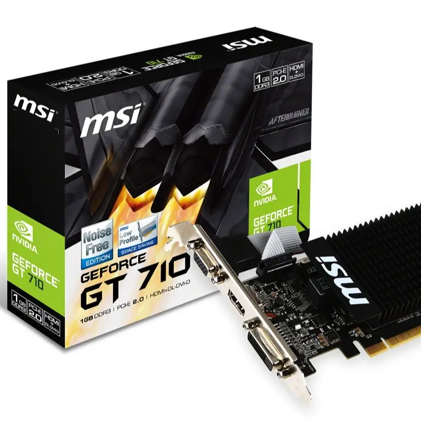 

Видеокарта MSI VGA NVIDIA GeForce GT 710 1GD3H LP GT710 1 ГБ DDR3 64B DX12 PCIE 3,0 X16 (1xvga 1xdvi 1xhdmi)