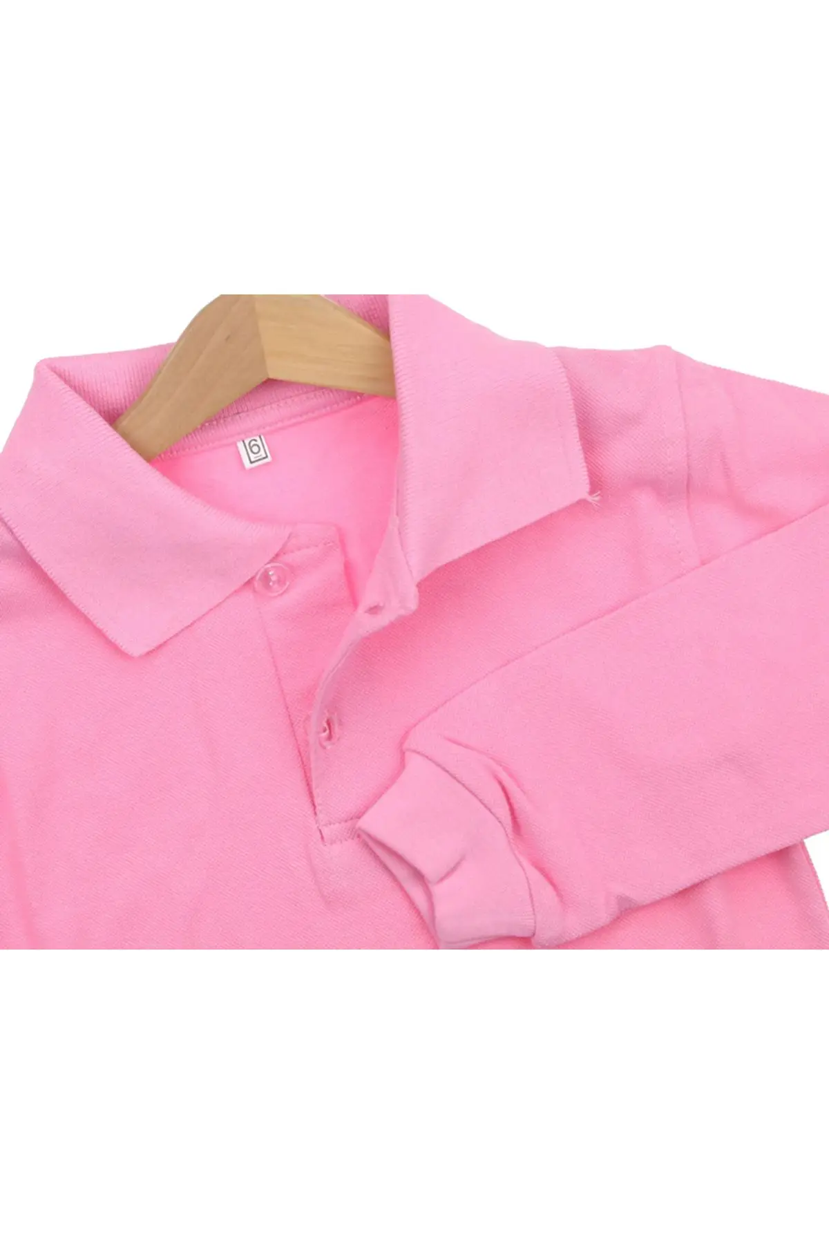 Детская Базовая хлопковая Футболка с воротником-поло розового цвета | Мать и