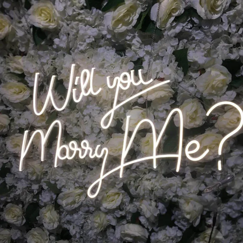 

Will You Marry Me？ Custom Neon Sign LED Confession for Wedding Room Shop Party Flexible Text Light Arylic Flex Bedroom Bar Cart