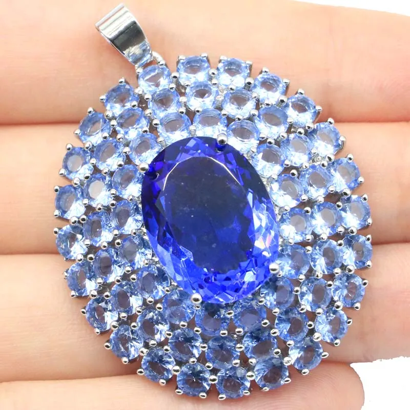 49x37 мм большой европейский дизайн создан фиолетовый танзанит для женщин свидание