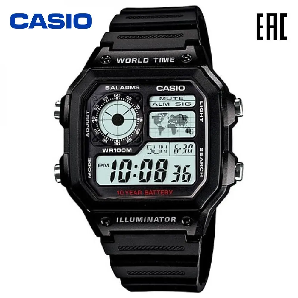 Наручные электронные мужские часы Casio AE-1200WH-1A |