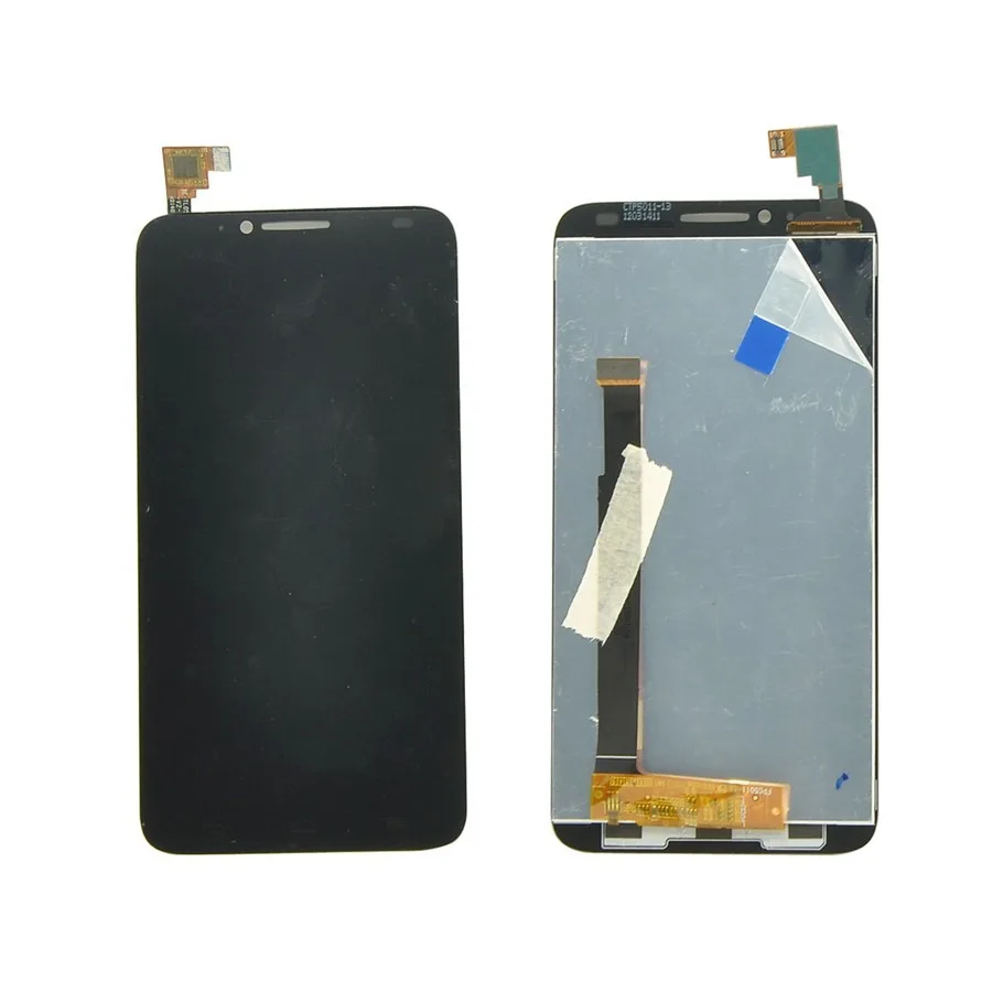 Дисплей (экран) в сборе с тачскрином для Alcatel One Touch Idol 2 6037 черный - купить по