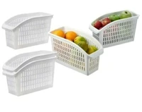 Pieces Refrigerator Basket In-Cabinet Organizer White Kitchen Storage Plastic Bags Kitchen Accessories Fruits Basket