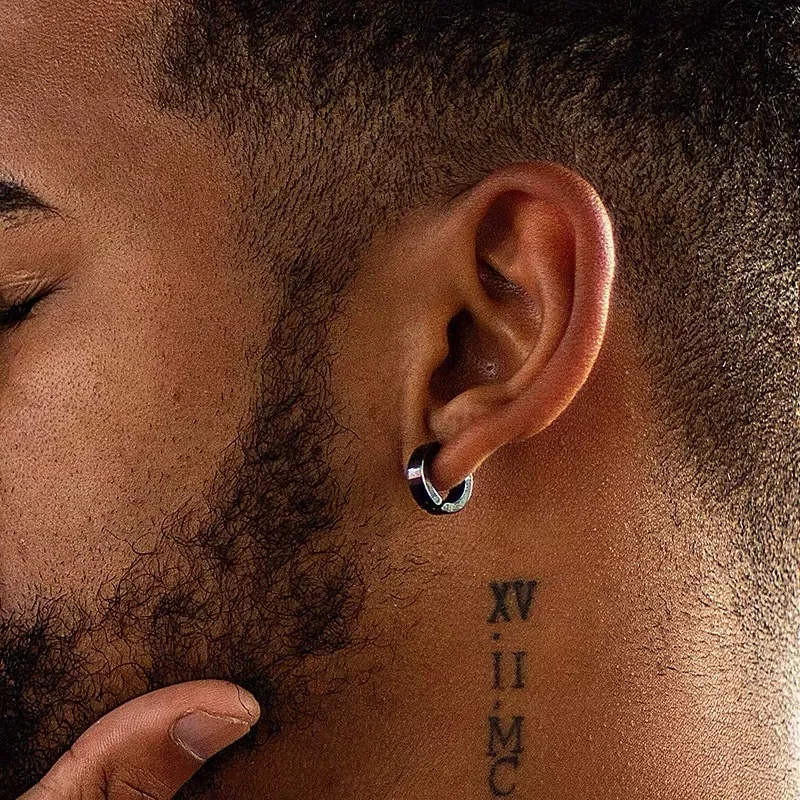 

1 Pc Punk Women Men Small Huggie Earrings Gold Color Black Blue Titanium Round Smooth Circle Hoop Earrings Jewelry