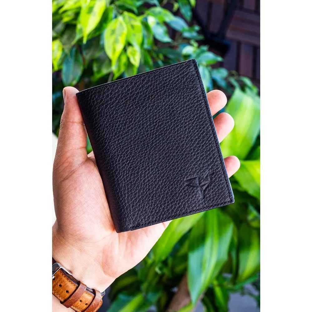 

Wallet for Men Genuine Leather RFID Protection Bifold Card Holder With 2 ID Window Money 1 Coin Pocket 11 Card Pockets Gift Box