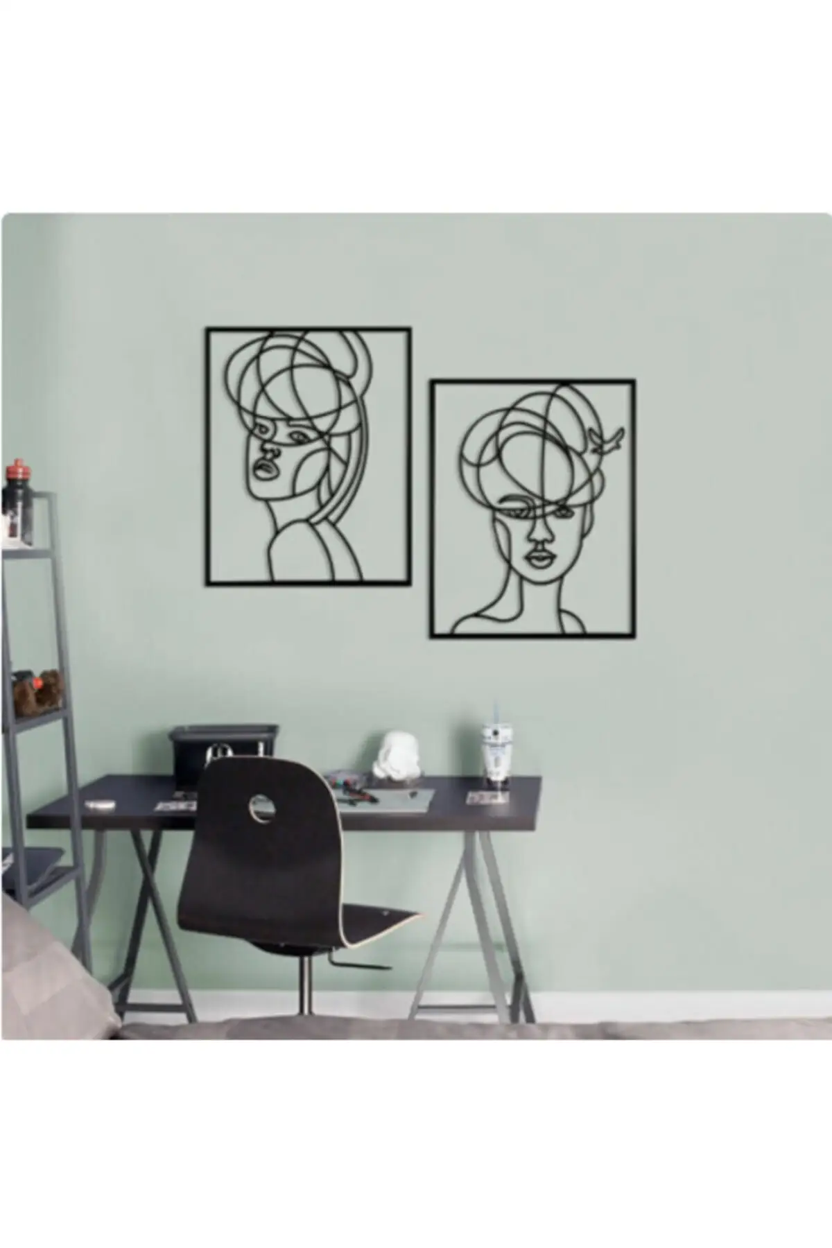 

3D Wall Wood Laser Wall Decor Style Home Office Art Decoration Gift Women Stickers Flower Frame Black White Wood Table