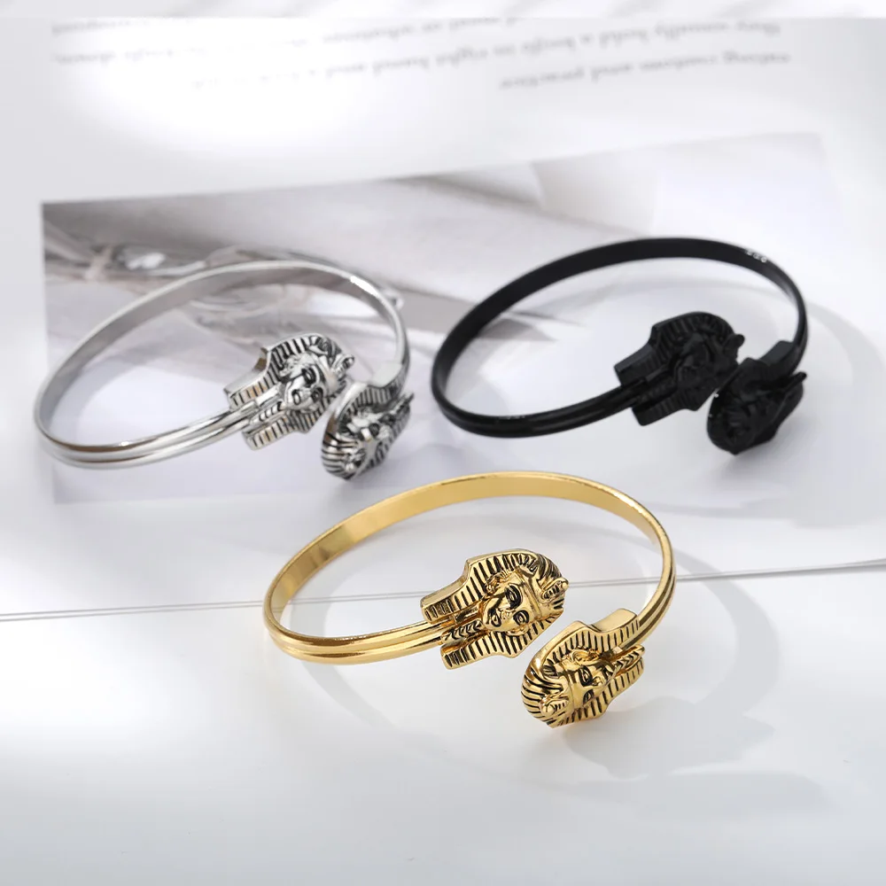 Мужские и женские браслеты голова Фараона египетские манжета очаровательный