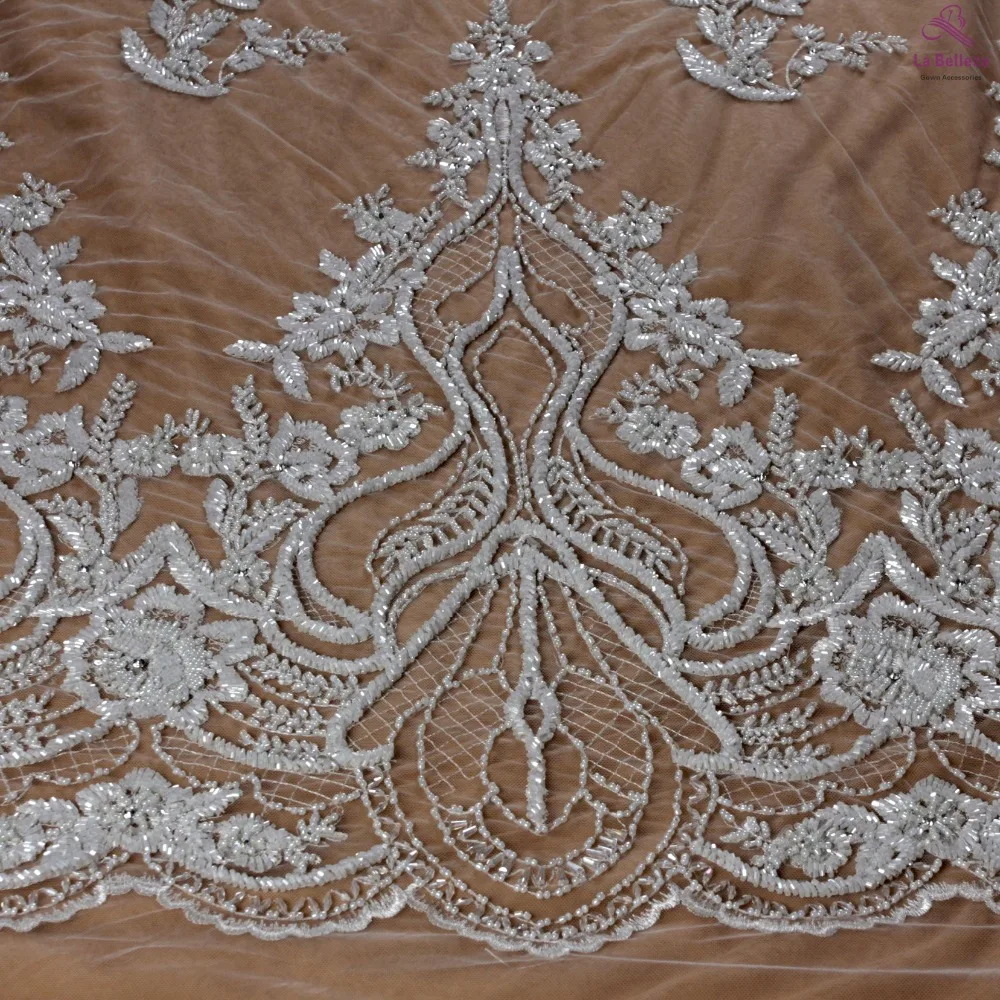 La Belleza, новинка, свадебное платье, кружевная ткань, дизайн, кружево, Серебряное золото, расшитое бисером, кружевная ткань, Кристальное кружево, 1 ярд