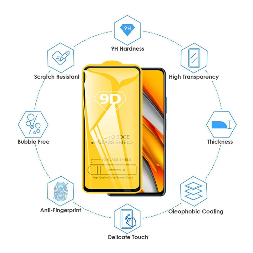 3 штуки Защитное закаленное стекло для Xiaomi Redmi 9 9C 9A 9T Poco X3 PRO Poco NFC / поко x3 |