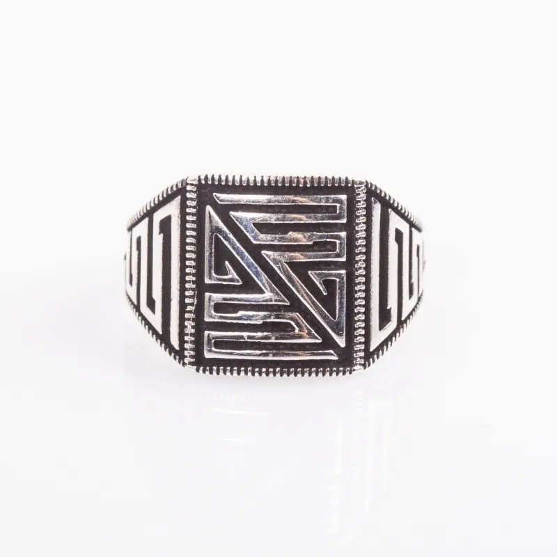 

925 Sterling Gemstone Patterned Silver Ring Fashion Turkish Premium Quality Handmade Jawelery