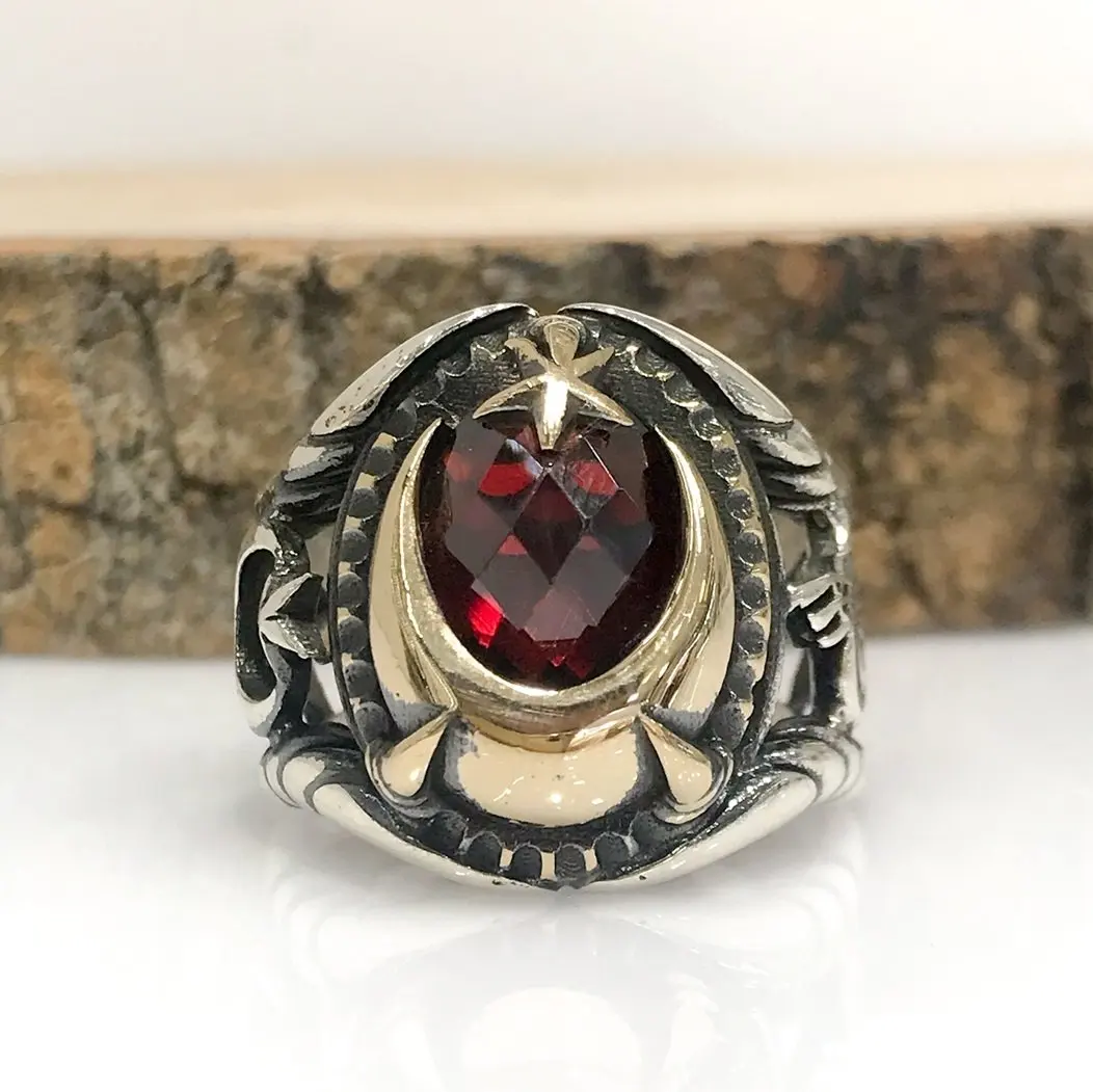 

New the Moon the stars Soldier Special Mould Silver Men 'S Ring