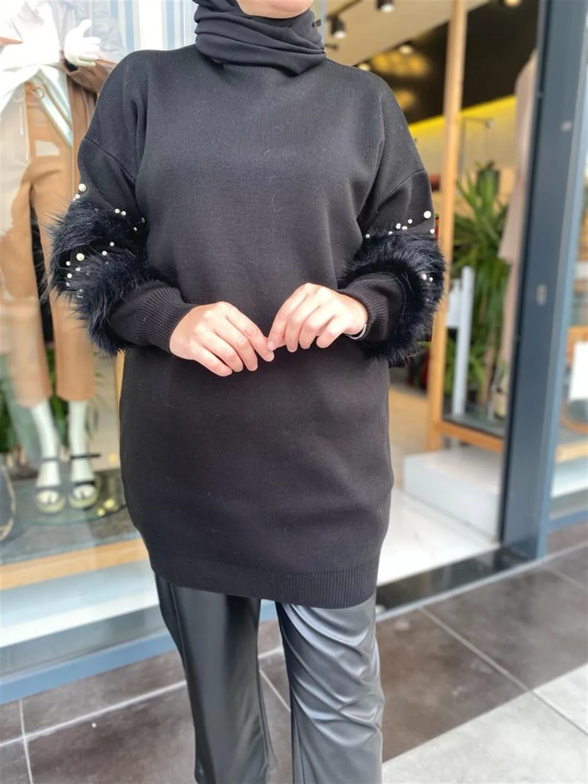 

Butik Melike Women's beaded sleeves sweater New Arrivals hijab abaya muslim fashion set islamic clothing prayer garment Turkey