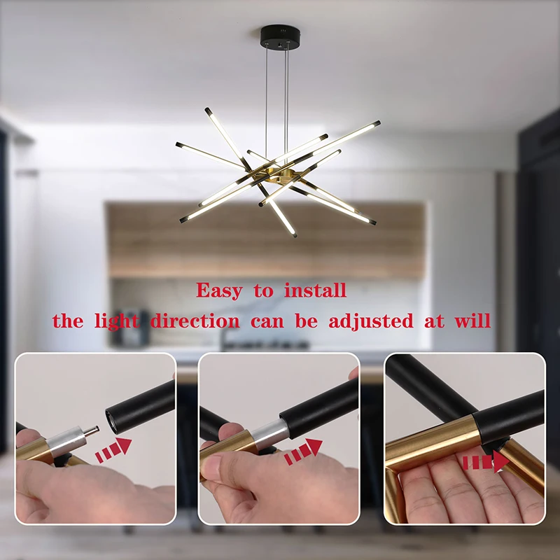 Современная светодиодная потолочная люстра для гостиной столового стола кухни