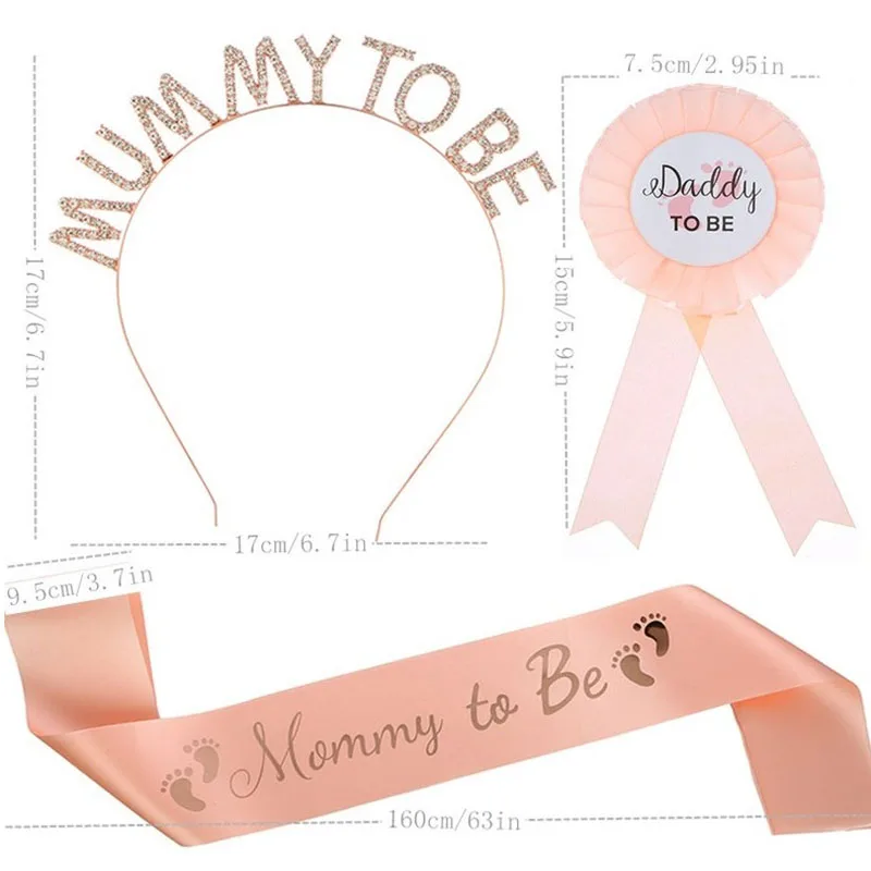 Комплект одежды из 3 предметов Пол раскрыть Baby Shower вечерние Декор поставки мама