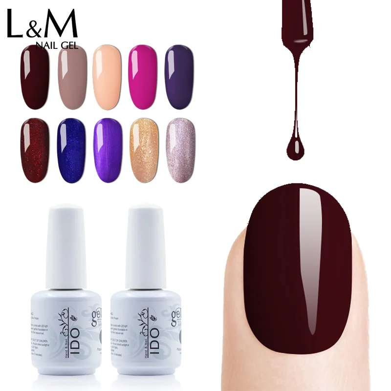 Весенний цвет УФ гель для ногтей 3 шт. в комплекте IDO Гель лак лимонно желтый